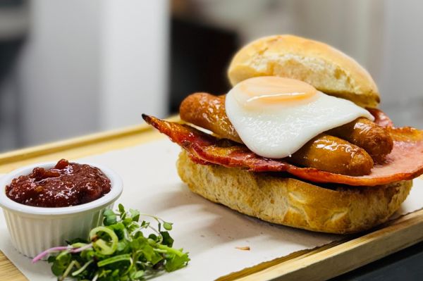 Breakfast Blaa and relish 1