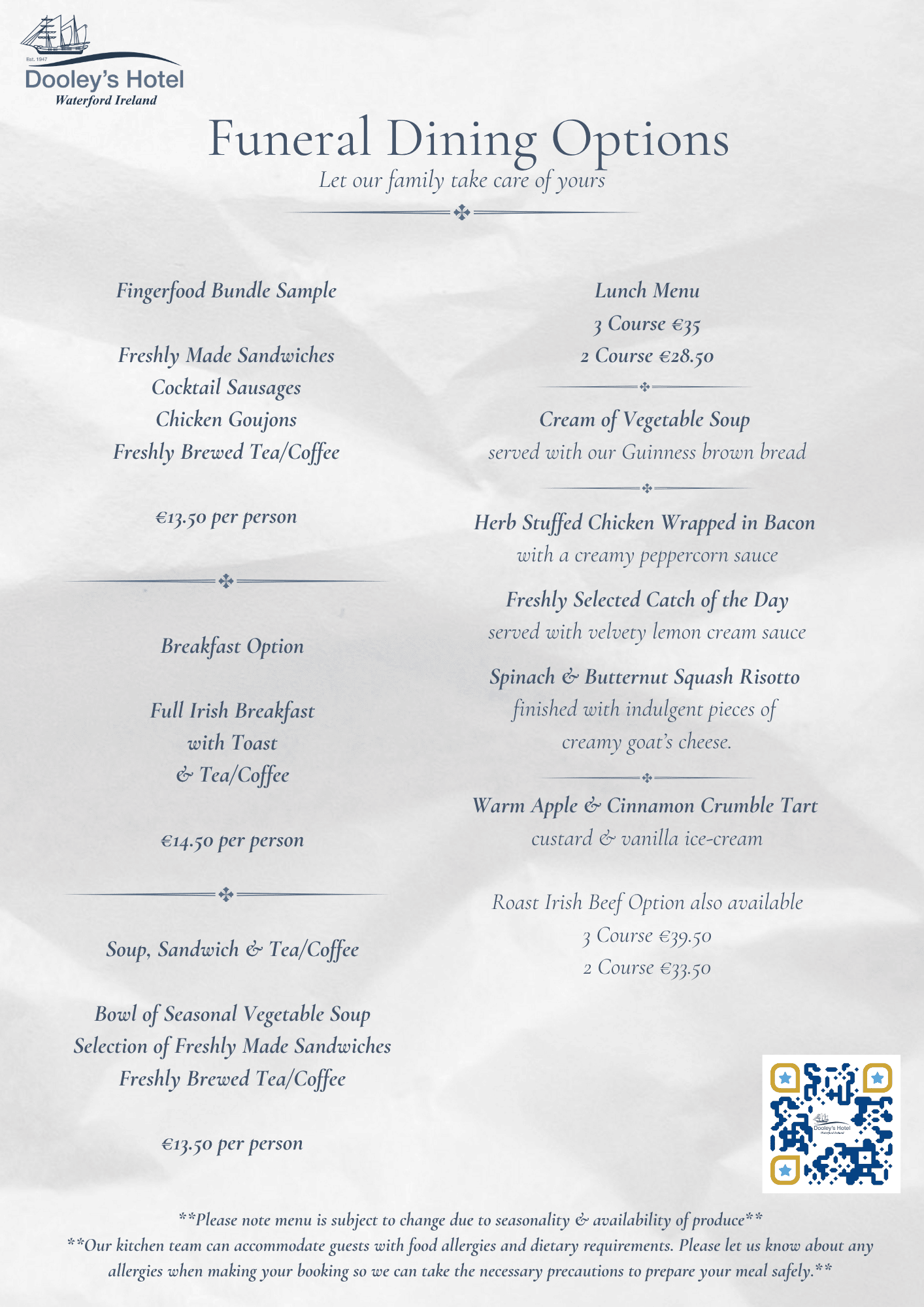 funeral dining options 2026