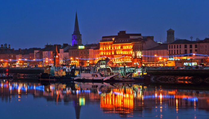 Waterford City Merchants Quay at night